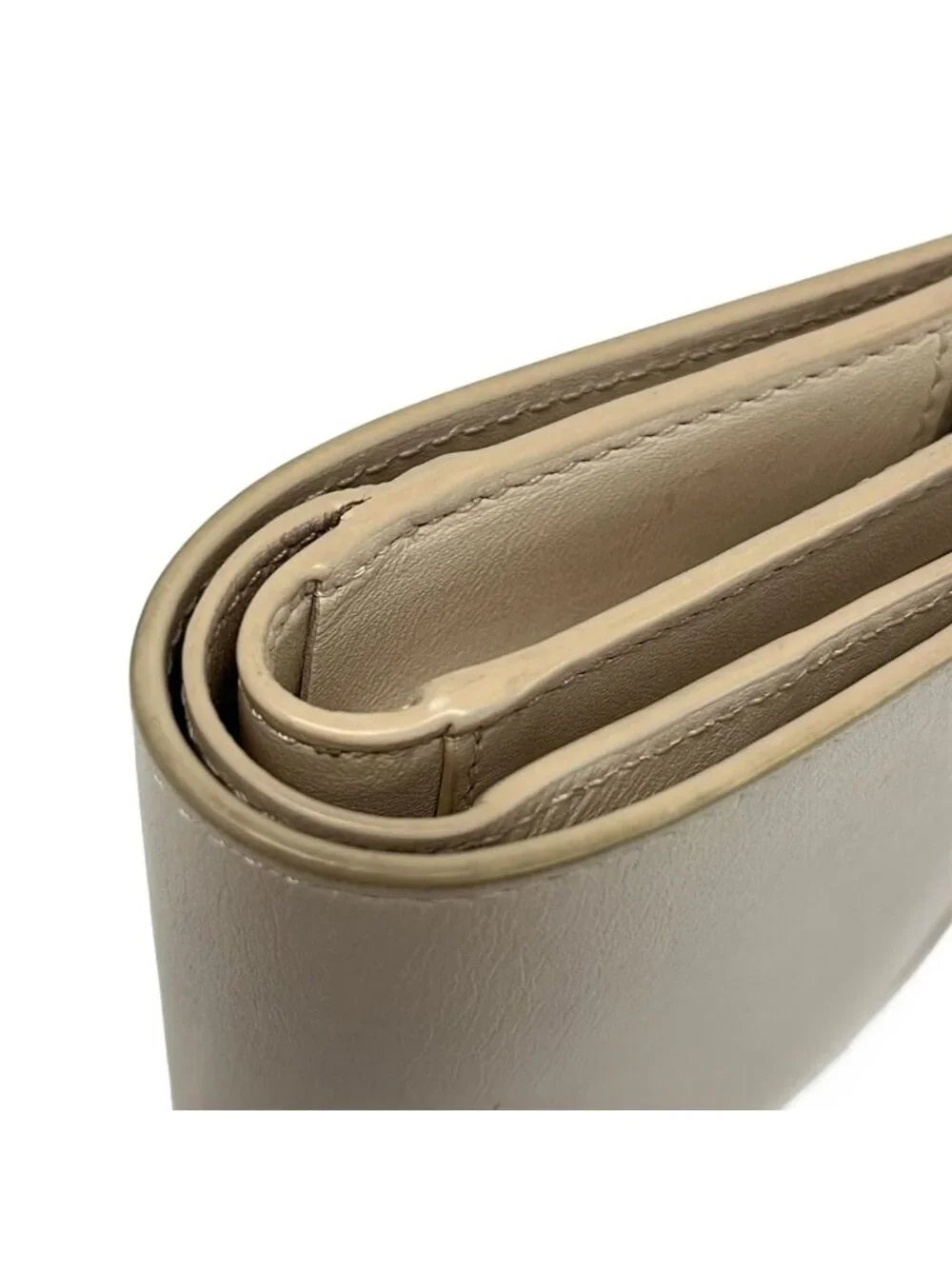 Loewe Bifold Wallet Beige Flower Leather